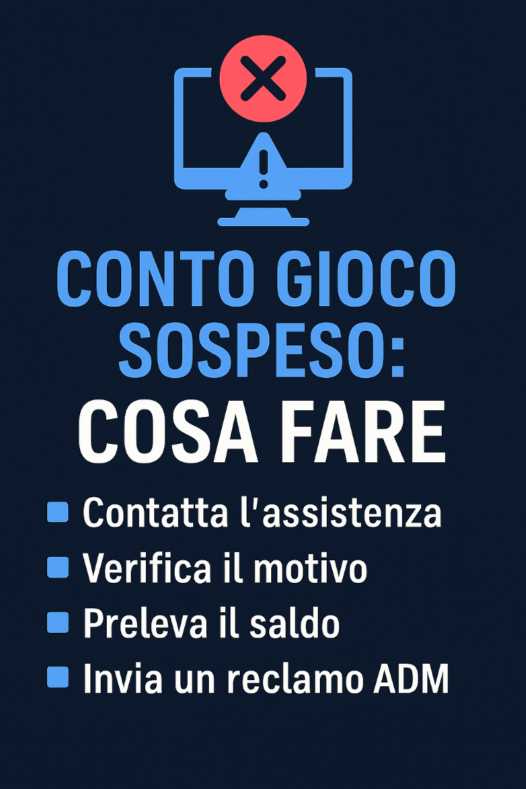 conto gioco sospeso cosa fare? oddsradar
