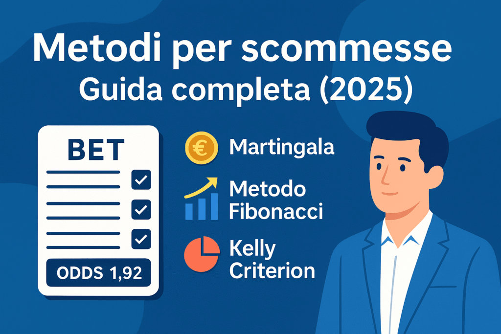 metodi di scommesse 2025, tra cui Martingala, Metodo Fibonacci e Kelly Criterion