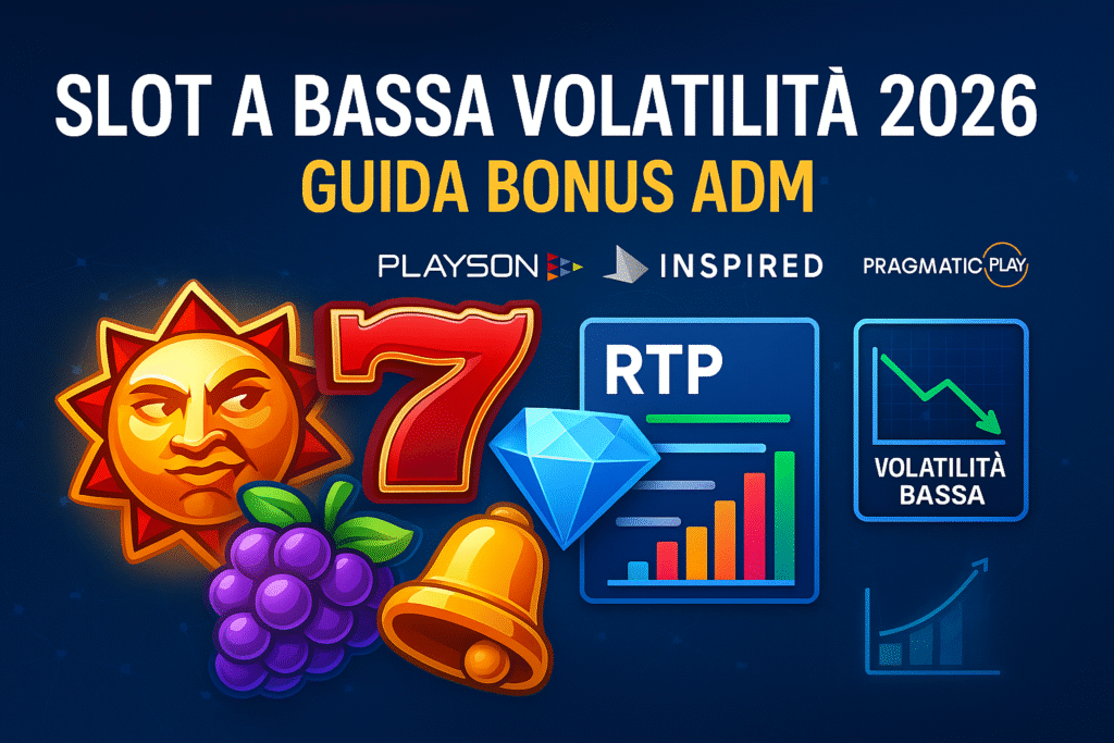 Slot bassa volatilità: guida a RTP, frequenza vincite e rollover bonus nei casinò ADM