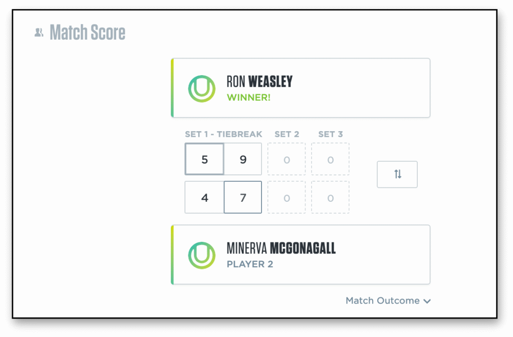 tie break tennis regolamento 2025 tabellone punteggio
